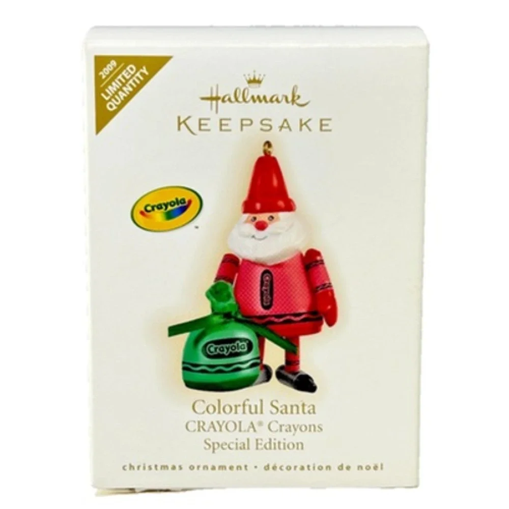 Hallmark COLORFUL SANTA Crayola Crayon 2009 Keepsake‎ Ornament Special Ed Signed